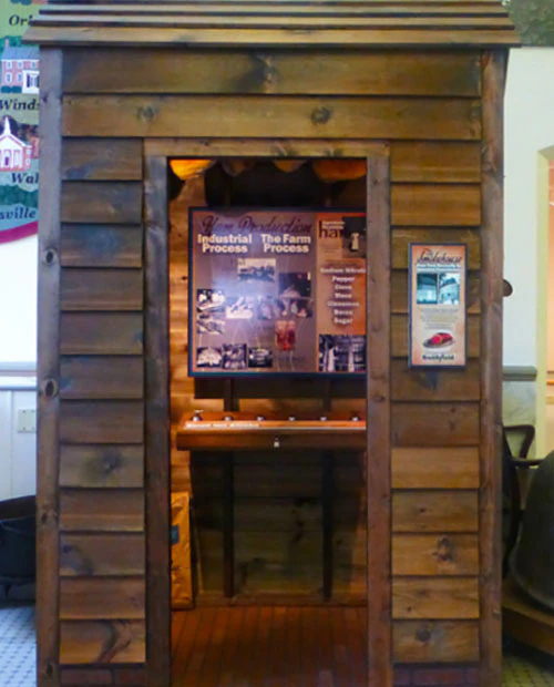 Smokehouse exhibit at the Isle of Wight County Museum